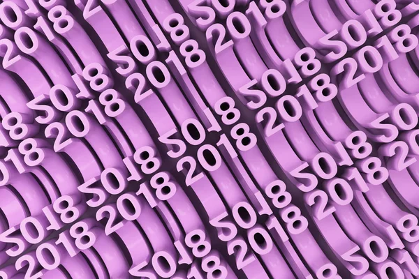 Grid of violet New 2018 Year figures — Stock Photo, Image