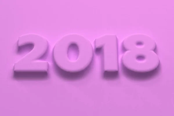 Číslo basreliéf fialová 2018 — Stock fotografie
