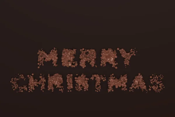 액체 초콜릿 메리 크리스마스 말 방울과 초콜릿 b에 — 스톡 사진