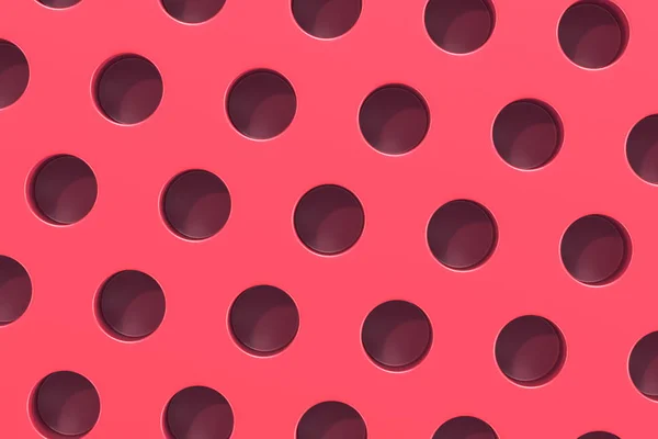 Superficie roja lisa con agujeros cilíndricos — Foto de Stock