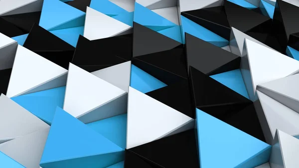 Patrón de prismas de triángulo negro, blanco y azul —  Fotos de Stock