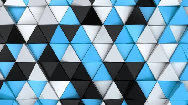 Siyah, beyaz ve mavi üçgen prizmalar paterni — Stok fotoğraf