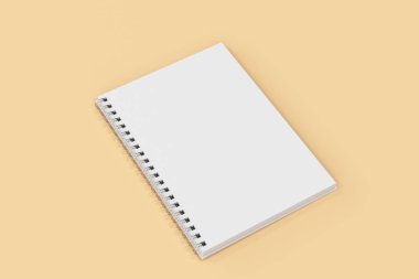 Garı defter spiral turuncu zemin üzerine bağlı