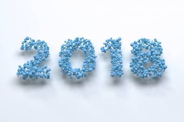 beyaz zemin üzerine mavi topları numaradan 2018