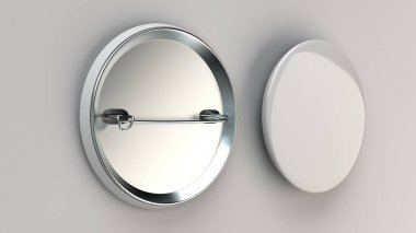 Beyaz arka plan üzerinde boş beyaz rozet