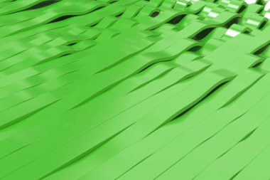 Soyut 3d Render mavi sinüs dalgaları