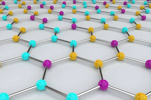 Graphene atomic structure on white background