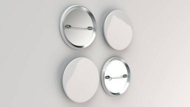 Beyaz arka plan üzerinde boş beyaz rozet