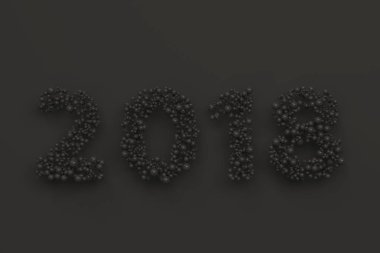 siyah arka plan üzerine siyah toplar numaradan 2018