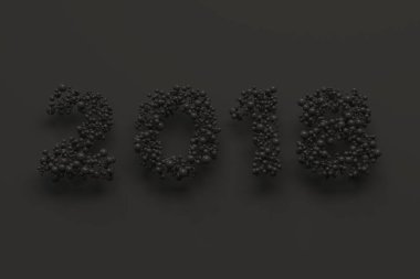 siyah arka plan üzerine siyah toplar numaradan 2018