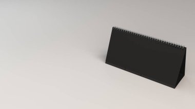 Siyah tablo takvim mock-up beyaz yüzeyi
