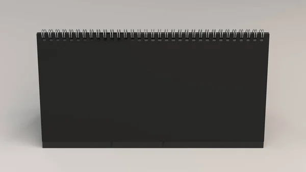 白い表面に黒いテーブル カレンダー モックアップ — ストック写真