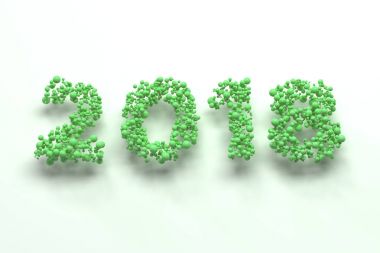 beyaz zemin üzerine yeşil topları numaradan 2018