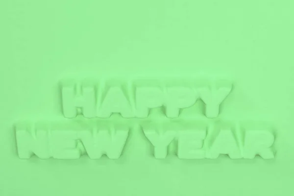 Płaskorzeźba słowa Green szczęśliwego nowego roku — Zdjęcie stockowe