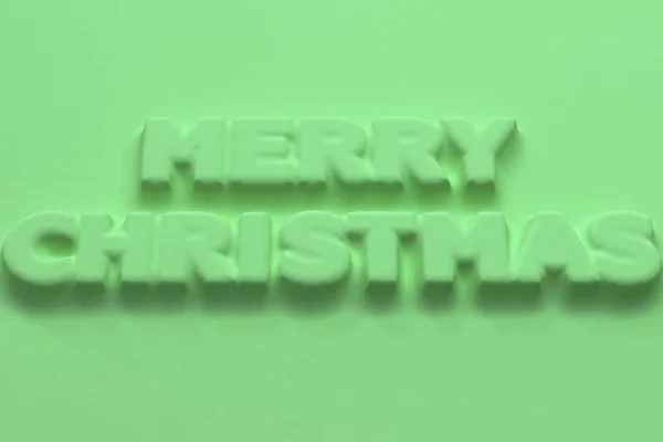 Groene Merry Christmas woorden van het bas-reliëf — Stockfoto