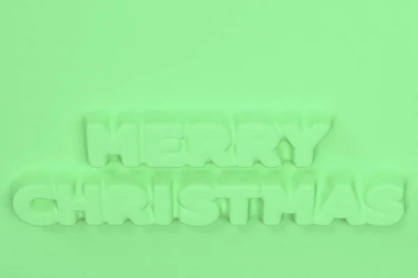Green Merry Christmas words bas-relief