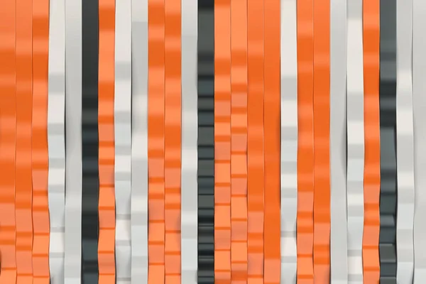 Abstract 3D rendering of black, white and orange sine waves