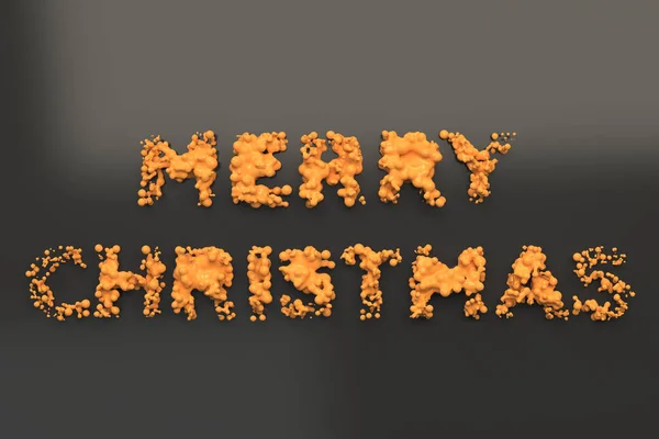 Sıvı turuncu Merry Christmas kelimelik damla ile siyah backgrou — Stok fotoğraf