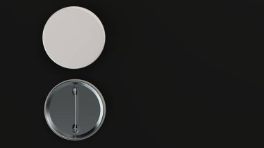 Siyah arka plan üzerine boş beyaz rozet