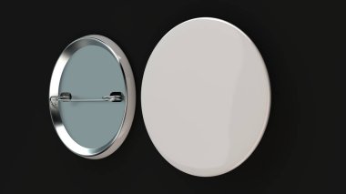 Siyah arka plan üzerine boş beyaz rozet