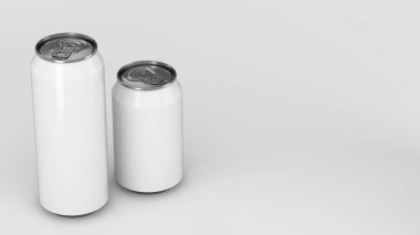 Büyük ve küçük beyaz gazoz mockup kutular