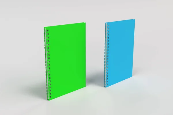Two notebooks with spiral bound on white background — Stock Photo, Image