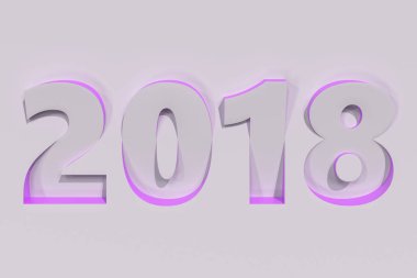 2018 numara kısma Menekşe yanlarıyla beyaz yüzeyi