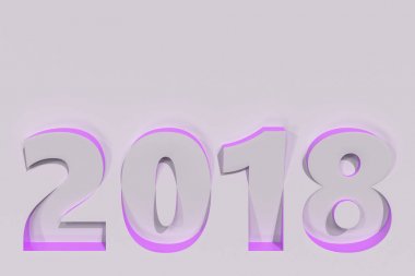 2018 numara kısma Menekşe yanlarıyla beyaz yüzeyi