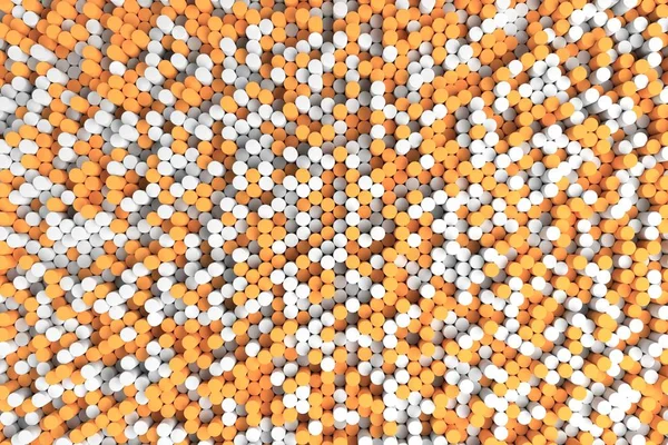 Muster orangefarbener und weißer Zylinder unterschiedlicher Länge — Stockfoto