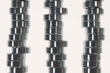 Desen fırçalanmış metal silindir tablet beyaz arka plan üzerinde