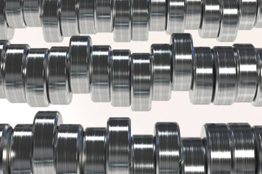 Desen fırçalanmış metal silindir tablet beyaz arka plan üzerinde