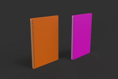 Siyah arka plan üzerine iki defter spiral ile bağlı