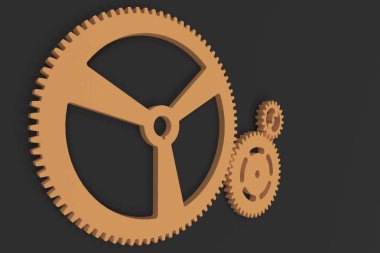 Whiorange te Dişliler ve SMM siyah arka plan üzerine set