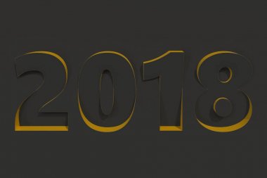 siyah yüzeyi sarı taraf ile 2018 numara kısma