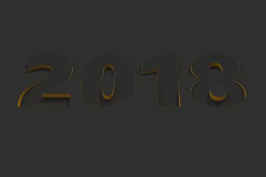 siyah yüzeyi sarı taraf ile 2018 numara kısma