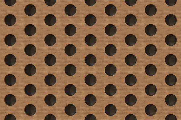 円筒状の穴を持つ木製平面 — ストック写真
