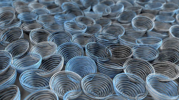 Arka plan beyaz, siyah ve mavi spiraled bobinleri üzerinden — Stok fotoğraf
