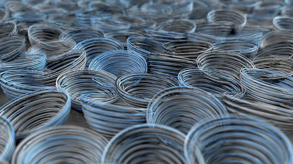 Fundo abstrato de bobinas espirais brancas, pretas e azuis — Fotografia de Stock