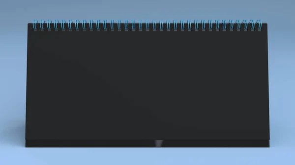 Fekete asztali naptár modell a kék — Stock Fotó