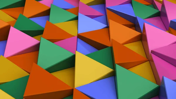 Wzór zielony, żółty, brązowy, niebieski trójkąt pryzmaty — Zdjęcie stockowe