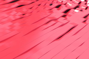3D Render kırmızı sinüs dalgalarının soyut