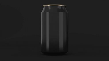 Boş küçük siyah ve altın alüminyum tozu olabilir mockup üzerinde siyah ba