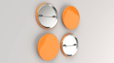 Beyaz arka plan üzerinde boş portakal rozeti