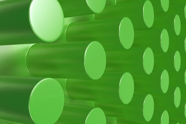 Superfície verde simples com cilindros — Fotografia de Stock