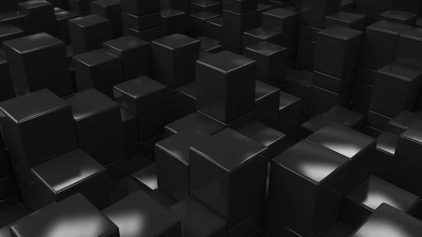 Wall of black cubes — Stock Photo, Image