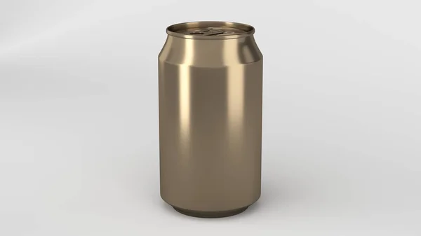 空白小金铝制汽水罐样机 — 图库照片