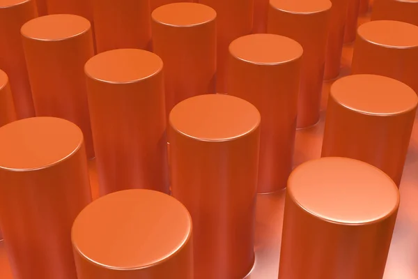 Superficie naranja lisa con cilindros — Foto de Stock