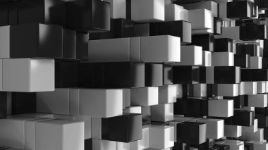 Siyah ve beyaz küpleri duvarına