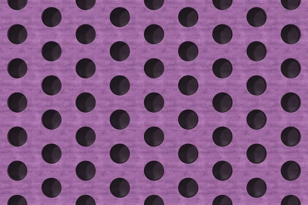 Superfície de madeira violeta lisa com furos cilíndricos — Fotografia de Stock