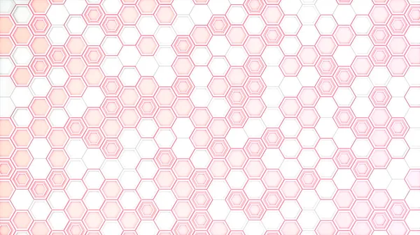 Abstract 3d background made of white hexagons on red glowing bac — Stock Photo, Image